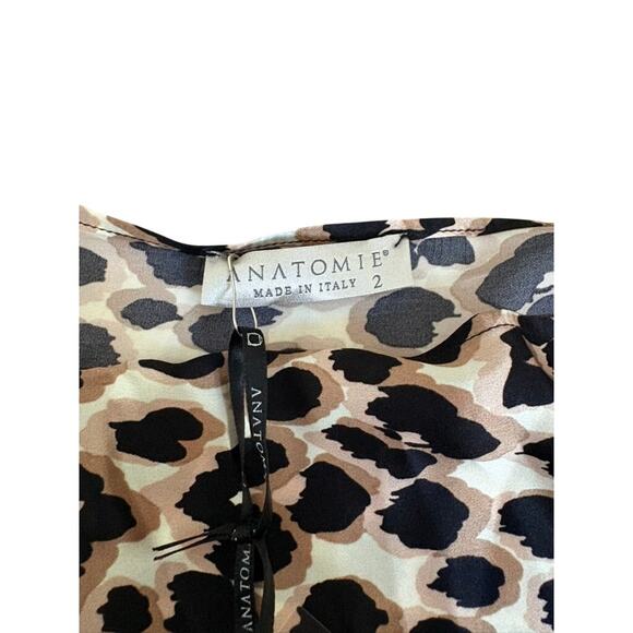 Women’s Size 2 Anatomie Leopard Print Silk Blend Midi Skirt Italy NWT - Picture 3 of 9